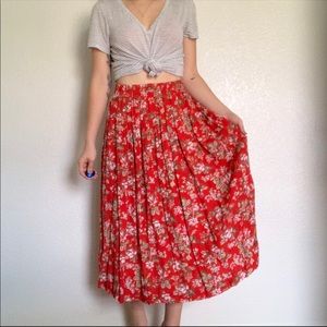 Vintage floral midi skirt